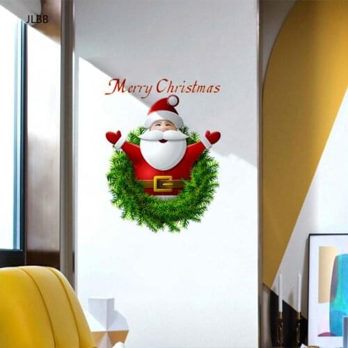 Santa Claus Merry Christmas Wall Sticker christmas festival decoration living room Home window glass door New Year stickers