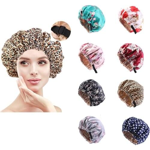 Silky Satin Bonnet Hair Cap Double Reversible Layer Sleep Night Cap with invisiable button Head Cover Hair Styling Accessories