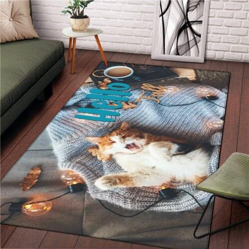 Funny Cat rug Gift tapetes Home Animal Square carpet Fashion Bedroom bathroom Kitchen/Dining Room rugs S-321