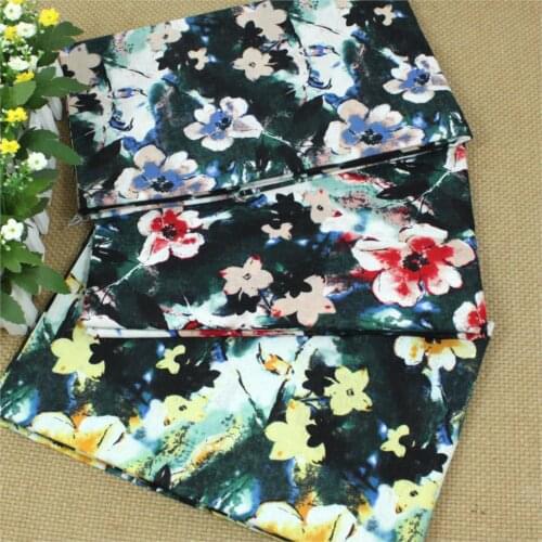 Batik Plum Floral Print Soft Linen Cotton Fabric Ethnic Pattern Fabric Sew Curtain Background Cloth Tissu Quilt Tild 50x140cm