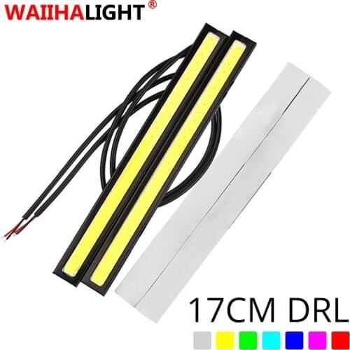 2pcs 17cm Universal Daytime Running Light Car COB DRL LED Strip Light External Lights Auto Waterproof Car Styling Led DRL Lamp