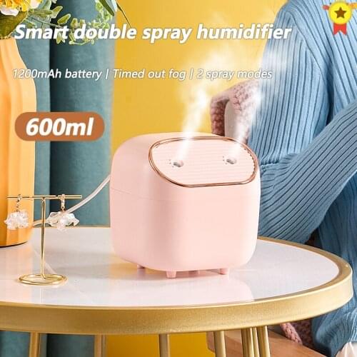 Humidifier Double Spray Humidifier USB chargeable Air Atomization Water Replenishing Instrument Desktop Mini Aromatherapy