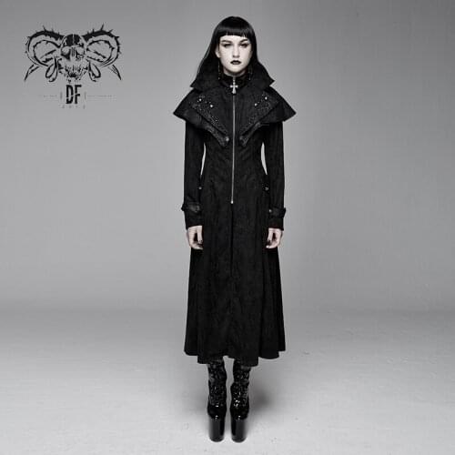 Devil Fashion Women Victoria Long Coat Jacket Renaissance Retro Cardigan Goth Winter Outerwear