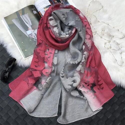 YSDNCHI Women Long Silk Scarf Winter Shawl High Quality Print Hijab Wrap Fashion Scarf 180*90 CM