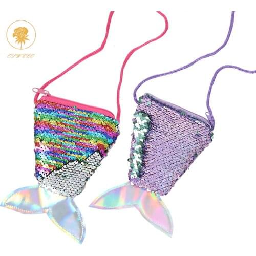 Oswego Coin Purse Sequins Wallet For Girls Mermaid Tail Women Coin Purse Earphone Kids Zipper Purse Bag Pocket Change Wallet