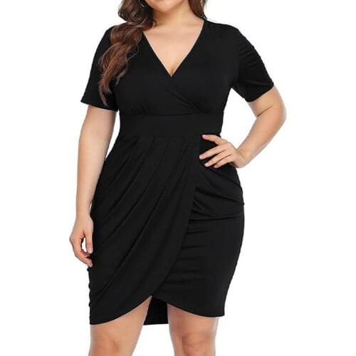 Sexy V Neck Solid Color Bodycon Dress Women Short Sleeve Shirring Oversize Dress Streetwear Slim Ladies Wedding Party Dresses