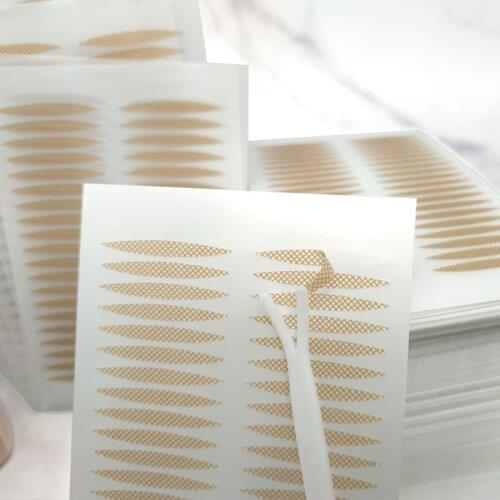 10PCS Lace Double Eyelid Stickers Olive-shaped Mesh Natural Invisible No Trace Breathable Long-lasting Skin Tone Double-sided