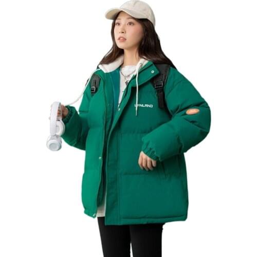 2022 New Women Short Jacket Winter Thick Hooded Cotton Padded Coats Female Korean Loose Puffer Parkas Ladies Oversize Outwear