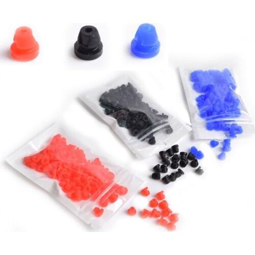 3bag 300pcs Newest Updated Tattoo Needle Pad /Black/red/blue/ Silicone Durable Tattoo Rubber Cone Needle Pad Tattoo Accessories