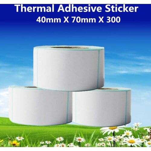 40*70*300pcs per roll Thermal Label Adhesive Stickers 40mm X 70mm Thermal Sensitive Adhesive Sticker Barcode Printer Labels