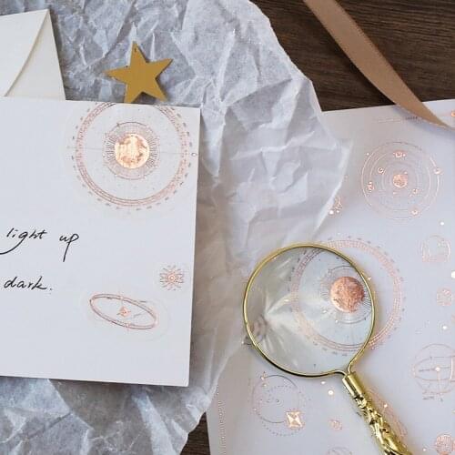 5 style 1 sheet gold universe butterfly paper ticker tag design Gift Tag gift Decoration scrapbooking DIY Sticker