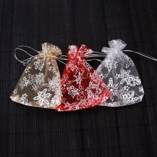 50Pcs/Bag High Quality Fashion Style Organza Bags 9x12cm Nice Jewelry Packaging Bags Wedding Christmas Gift Pouches Bag
