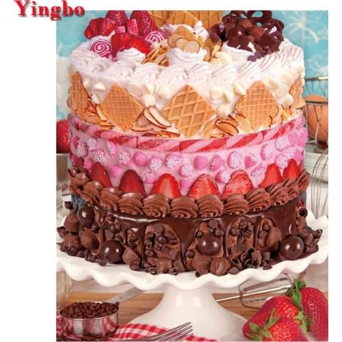 Diy diamond painting full square new arrival Strawberry Cake 5d cross stitch sticker diamond mosaic rhinestone picture by number