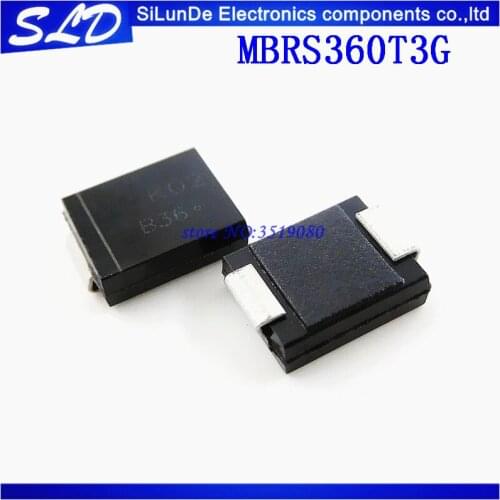 Free Shipping 50pcs/lot MBRS360T3G MBRS360T3 MBRS360 B36 60V 3A SMC/DO-214AB new and original
