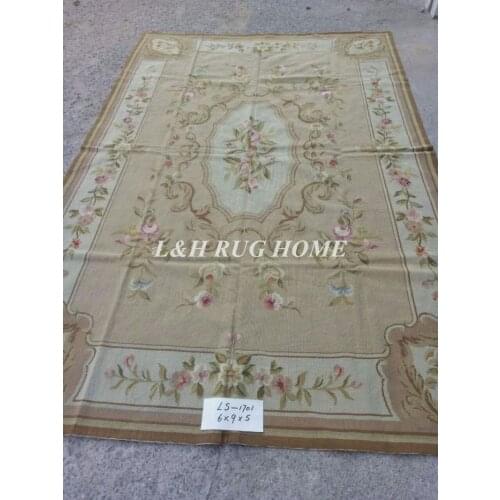 Free shipping 10K 6'x9' Handmade carpets needlepoint woolen rugs handmade rugs for home decoration