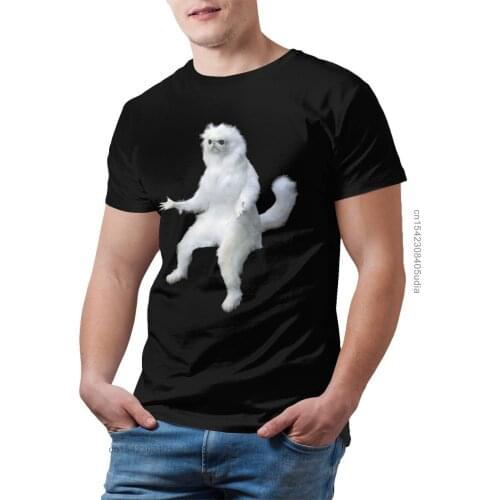 Monkey Tshirts Persian Cat Room Guardian Meme T Shirt Funny Man Tee Shirt Oversized Cotton Graphic Tshirt