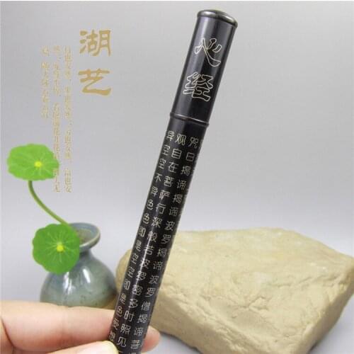 Exquisite handmade silver inlaid Ebony Wood heart long incense tube Mid Autumn Festival gift appliances