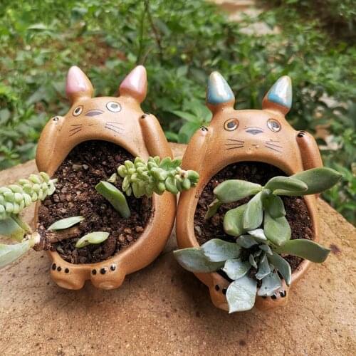 Creative Hand-painted Cartoon My Neighbor Totoro Ceramic Flower Pot Home Decoration Crafts Bedroom Balcony Vase Ornament