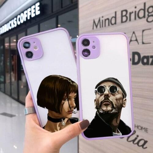 Leon Matilda Natalie Portman Movie love Phone Case For iPhone 12 11 Mini Pro XR XS Max 7 8 Plus X Matte transparent