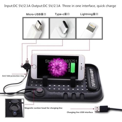 Multi-functional Car Navigation Mobile Phone Anti-Slip Mat USB Charger for Renault clio megane 2 3 captur logan Accessories