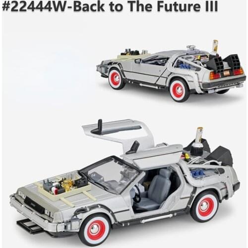 Welly 1:24 Diecast Alloy Model Car DMC-12 Delorean Back To The Future Time Machine Metal Toy Car For Kid Toy Gift Collection