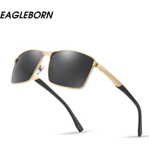 2020 New Men Square Metal Fashion Sunglasses Luxury Brand Sunglasses for Men Polarized Classic Vintage Retro Lentes De Sol Mujer