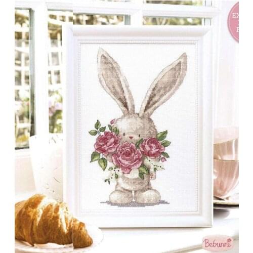 11/14/16/18/27/22/25ct Counted Cross Stitch Kit Rose Bunny Rabbit and Flower