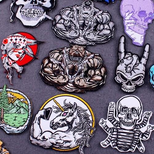 Gorilla/Bear Sewing Skeleton Patch Punk Finger Applique Patch Iron On Patches On Clothes Diy Embroidered Patches For Clothing