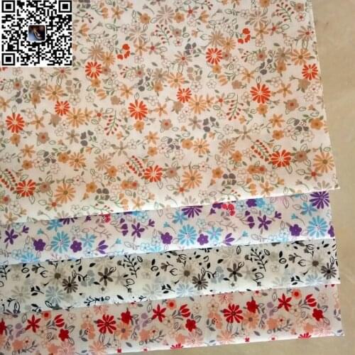 Rural landscape small floral dress fabric 100% cotton poplin, ladies and childrens clothing textiles, pure cotton bedding.bed