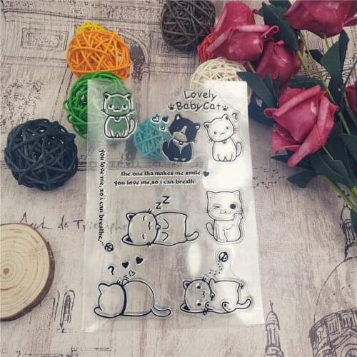 NEW Pussy cat Transparent Silicone Rubber Clear Stamps cartoon for Scrapbooking/DIY Easter wedding album