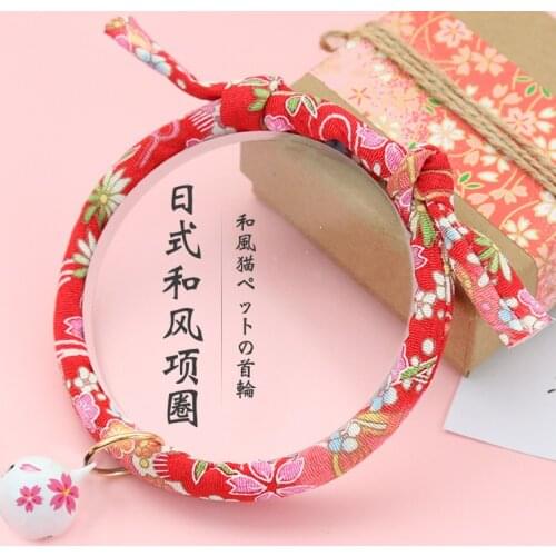 New Cat Collar Cotton Japanese-style Adjustable Dog Collar Pet Accessories