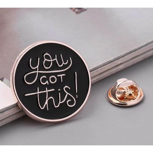 Wholesale Badge Brooches Inspiration Wods You Got This Brooch Enamel pins Metal T-shirt Coat Lapel Pins Jewelry Gifts For Women