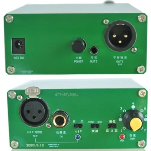 DIY Origina Design Two Balanced Xlr Big Three-Core 6.5 Inputs Support 48V Power Dynamic Condenser Microphone Preamplifier Board