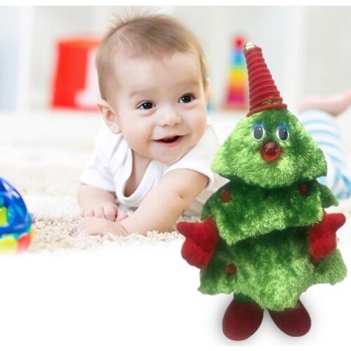 Singing Dancing Christmas Tree Toy Plush Electric Smart Music Christmas Tree Toy Remote Control Cartoon Singing Dancing