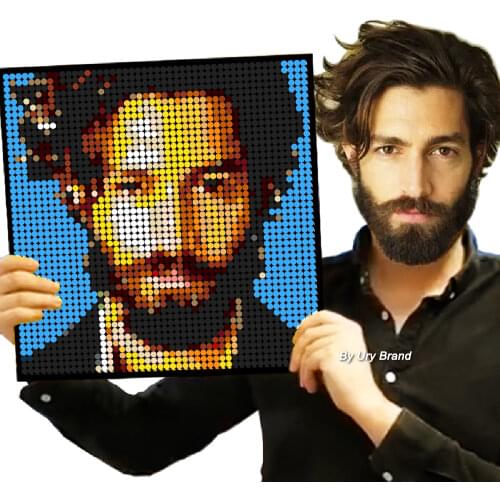 Pixel Art MOC Set Mosaic Custom Photo DIY Painting By Number Private Customized Design Building Blocks 50x50 Studs Creative Gift