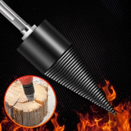 Portable Drill Bit 32/42/50mm Firewood Splitter Drill Bit Round/Hex/Triangle Shank Wood Cone Reamer Punch Driver Step Drill Bit