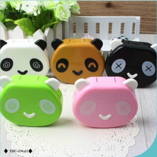 Lymouko Multicolor Cute Panda Holder Contact Lens Case with Mirror Lenses Box for Women