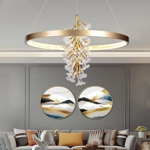 Art Design Modern LED Chandelier Lamp For Living Room Decoration Salon Flower Hanging Lights AC110V 220V