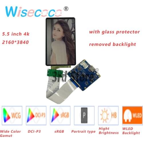 5.5 inch 4k lcd screen 2160*3840 Panel Display glass protector no backlight Mipi board For VR / Hmd 3D printer diy project