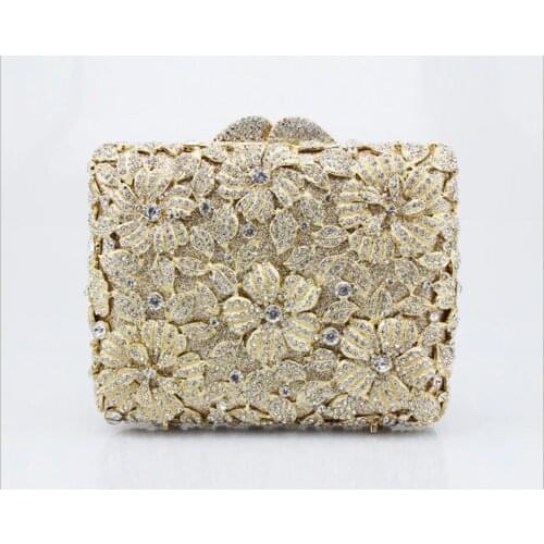 Gold Silver Soiree Purse Pochette Luxury Crystal Clutch Bag Rhinestone Evening bags Party Ladies crossbody Bags shoulder bag