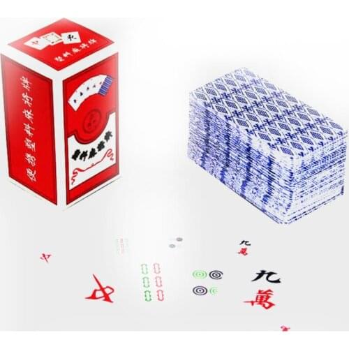 144 PCS Mahjong Education Board Game Family/Party Parents Waterproof Cards Game Entertainment