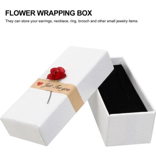 6pcs Creative Flower Gift Box Rose Design Jewelry Case Delicate Paper Case Party Wedding Valentine Favors Decoration Mother Gift