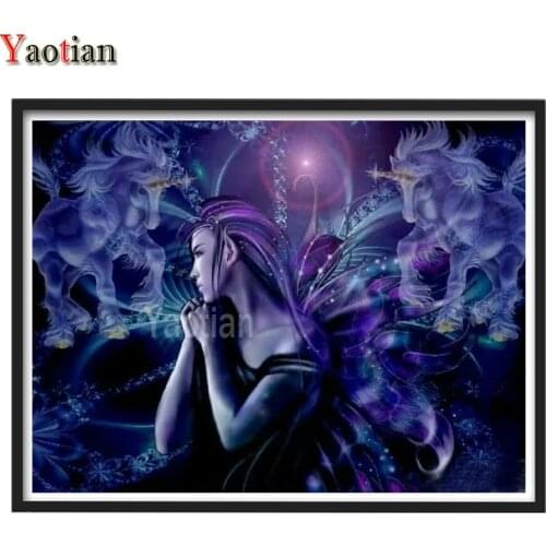 Diy 5D Diamond Painting Full Square/Round Beauty Fairy and Unicorn Mosaic Diamond Cross Stitch Embroidery Rhinestones Home Decor