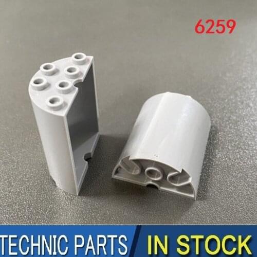 BuildMOC Compatible Assembles Particles 20430 6259 Cylinder Half 2x4x4 studsFor Building Blocks Parts DIY Educational Tech Toys