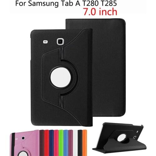 360 Degree Rotating Case For Samsung Galaxy Tab A a6 7.0 T280 T285 SM-T280 Cover Tablet Funda Litchi Pattern PU leather Cases