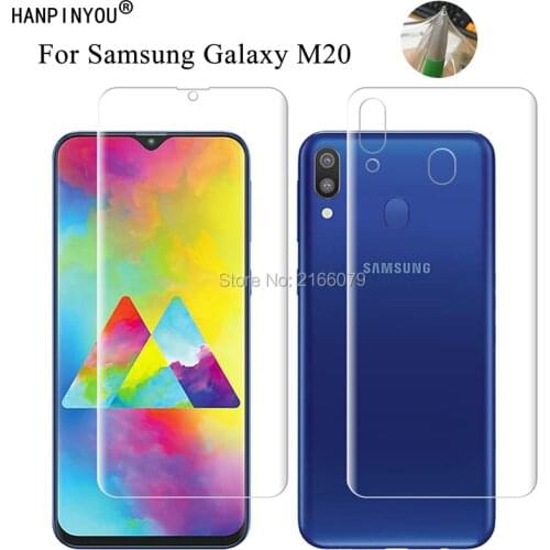 For Samsung Galaxy M20 M205 M205F 6.3" Soft TPU Front Back Full Cover Screen Protector Transparent Protective Film + Clean Tools