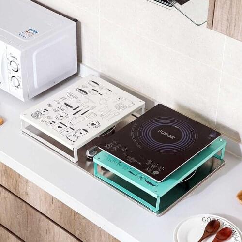 Kitchen Shelves Induction Cooker Stand Countertop Rice Cooker Stand Pot Cover Seasoning Rack Gas Stove Shelf Kitchen Tools