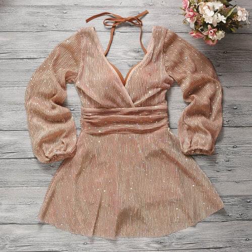 2021 Women Solid Long Sleeve Swimwear Push Up Bathing Suit Sexy Halter Swim Beach Dress Summer Swimsuit Womens Swimming Suits