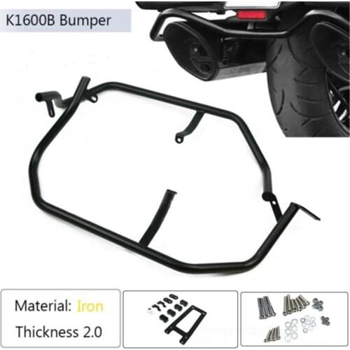 Motorcycle Hard Bag Rails Engine Guard Rear Crash Bar Bumper Stunt Cage Frame Protection Black For BMW K1600B K1600 All Years