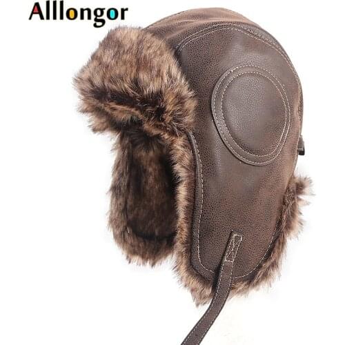 Winter 2020 ushanka Russian fur Wool hat Bomber Men Dad Hats Ushanka pilot Aviation Gorro Ruso earflaps russian Cap Ear Flap